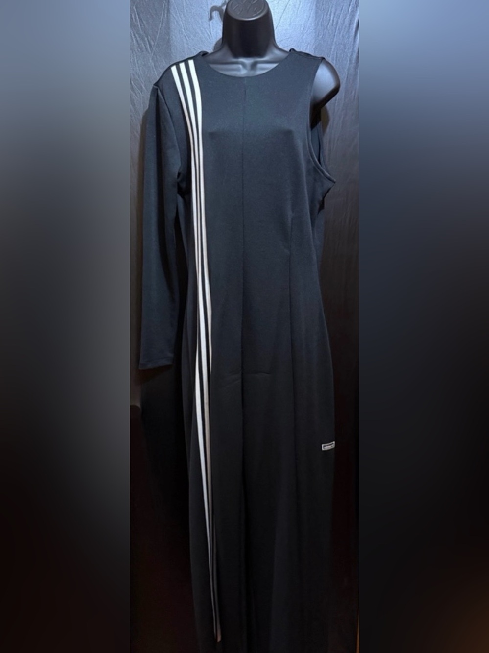 adidas Originals Black Jumpsuit with white three strips.